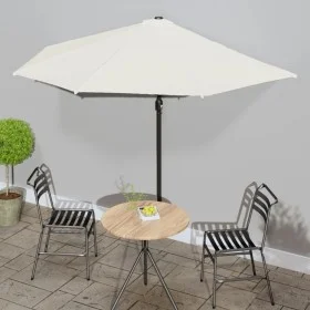 Sombrilla de balcón semicircular palo aluminio arena 300x155cm de vidaXL, Sombrillas - Ref: Foro24-44591, Precio: 51,29 €, De...