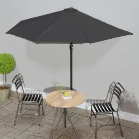 Sombrilla de balcón semicircular palo aluminio gris 300x155 cm de vidaXL, Sombrillas - Ref: Foro24-44593, Precio: 49,19 €, De...