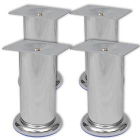 4 Patas Redondas para Sofá 120 mm (Color Cromo) de vidaXL, Soportes para sillas y sofás - Ref: Foro24-242158, Precio: 14,59 €...