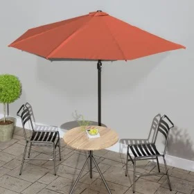 Halbrunder Balkonschirm aus Terrakotta-Aluminium, 300 x 155 x 223 cm von vidaXL, Sonnenschirme - Ref: Foro24-312503, Preis: 6...