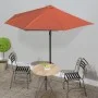 Sombrilla balcón semicircular aluminio terracota 300x155x223 cm de vidaXL, Sombrillas - Ref: Foro24-312503, Precio: 62,19 €, ...