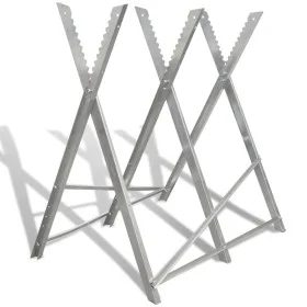 Soporte plegable galvanizado con sierras para carpintería de vidaXL, Caballetes de serrar - Ref: Foro24-141333, Precio: 44,20...