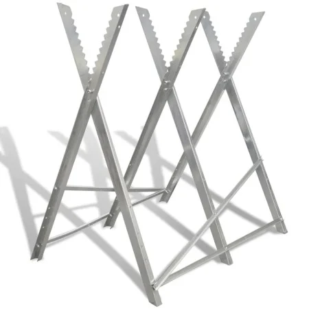 Soporte plegable galvanizado con sierras para carpintería de vidaXL, Caballetes de serrar - Ref: Foro24-141333, Precio: 44,20...