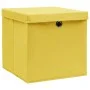 Cajas de almacenaje con tapas 10 uds tela amarillo 32x32x32 cm de vidaXL, Cestas para almacenaje - Ref: Foro24-288368, Precio...