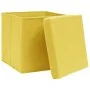 Cajas de almacenaje con tapas 10 uds tela amarillo 32x32x32 cm de vidaXL, Cestas para almacenaje - Ref: Foro24-288368, Precio...