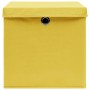 Cajas de almacenaje con tapas 10 uds tela amarillo 32x32x32 cm de vidaXL, Cestas para almacenaje - Ref: Foro24-288368, Precio...
