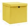 Cajas de almacenaje con tapas 10 uds tela amarillo 32x32x32 cm de vidaXL, Cestas para almacenaje - Ref: Foro24-288368, Precio...