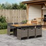 Set comedor jardín 7 pzas y cojines ratán sintético gris de vidaXL, Conjuntos de jardín - Ref: Foro24-3277681, Precio: 676,79...