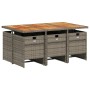 Set comedor jardín 7 pzas y cojines ratán sintético gris de vidaXL, Conjuntos de jardín - Ref: Foro24-3277681, Precio: 676,79...