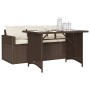 Set comedor de jardín y cojines 2 pzas ratán sintético marrón de vidaXL, Conjuntos de jardín - Ref: Foro24-366330, Precio: 25...