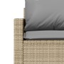 Sofá de jardín de 3 plazas con cojines ratán sintético beige de vidaXL, Sofás de exterior - Ref: Foro24-366345, Precio: 215,3...