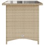 Mesa de jardín superficie de vidrio ratán PE beige 110x68x70 cm de vidaXL, Mesas de jardín - Ref: Foro24-366353, Precio: 100,...