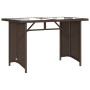 Mesa de jardín superficie vidrio ratán PE marrón 110x68x70 cm de vidaXL, Mesas de jardín - Ref: Foro24-366351, Precio: 99,70 ...
