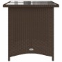 Mesa de jardín superficie vidrio ratán PE marrón 110x68x70 cm de vidaXL, Mesas de jardín - Ref: Foro24-366351, Precio: 99,70 ...