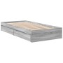 Cama con cajones madera ingeniería gris Sonoma 90x200 cm de vidaXL, Camas y somieres - Ref: Foro24-3280683, Precio: 133,18 €,...