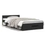 Black engineered wood bed with drawer 90x190 cm by vidaXL, Beds and slatted bases - Ref: Foro24-3280784, Price: 131,74 €, Dis...