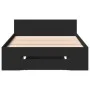 Black engineered wood bed with drawer 90x190 cm by vidaXL, Beds and slatted bases - Ref: Foro24-3280784, Price: 131,74 €, Dis...