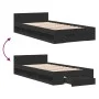 Black engineered wood bed with drawer 90x190 cm by vidaXL, Beds and slatted bases - Ref: Foro24-3280784, Price: 131,74 €, Dis...