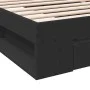 Black engineered wood bed with drawer 90x190 cm by vidaXL, Beds and slatted bases - Ref: Foro24-3280784, Price: 131,74 €, Dis...
