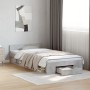 Cama con cajón madera de ingeniería gris hormigón 90x190 cm de vidaXL, Camas y somieres - Ref: Foro24-3280786, Precio: 128,14...