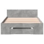 Cama con cajón madera de ingeniería gris hormigón 90x190 cm de vidaXL, Camas y somieres - Ref: Foro24-3280786, Precio: 128,14...