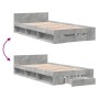 Cama con cajón madera de ingeniería gris hormigón 90x190 cm de vidaXL, Camas y somieres - Ref: Foro24-3280786, Precio: 128,14...