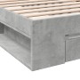 Cama con cajón madera de ingeniería gris hormigón 90x190 cm de vidaXL, Camas y somieres - Ref: Foro24-3280786, Precio: 128,14...