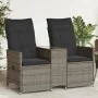 2-seater reclining garden sofa with gray PE rattan table by vidaXL, Outdoor sofas - Ref: Foro24-365712, Price: 241,30 €, Disc...