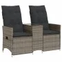 2-Sitzer-Gartensofa mit grauem PE-Rattantisch von vidaXL, Outdoor-Sofas - Ref: Foro24-365712, Preis: 241,30 €, Rabatt: %