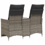 Sofá de jardín reclinable de 2 plazas con mesa ratán PE gris de vidaXL, Sofás de exterior - Ref: Foro24-365712, Precio: 246,3...