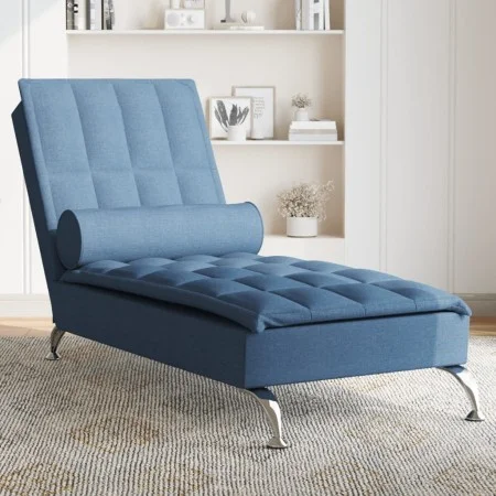 Sofá diván de masaje con cojín de tela azul de vidaXL, Divanes - Ref: Foro24-379449, Precio: 156,59 €, Descuento: %