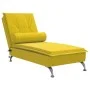 Sofá diván de masaje con cojín de terciopelo amarillo de vidaXL, Divanes - Ref: Foro24-379456, Precio: 112,53 €, Descuento: %
