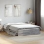 Cama con cajones madera ingeniería gris Sonoma 120x190 cm de vidaXL, Camas y somieres - Ref: Foro24-3280704, Precio: 155,27 €...