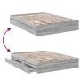 Cama con cajones madera ingeniería gris Sonoma 120x190 cm de vidaXL, Camas y somieres - Ref: Foro24-3280704, Precio: 155,27 €...