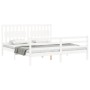 Estructura cama de matrimonio con cabecero madera maciza blanco de vidaXL, Camas y somieres - Ref: Foro24-3194327, Precio: 18...