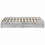 Cama con cajones madera ingeniería gris hormigón 135x190 cm de vidaXL, Camas y somieres - Ref: Foro24-3280695, Precio: 162,72...