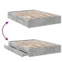 Cama con cajones madera ingeniería gris hormigón 135x190 cm de vidaXL, Camas y somieres - Ref: Foro24-3280695, Precio: 162,72...