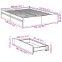 Cama con cajones madera ingeniería gris hormigón 135x190 cm de vidaXL, Camas y somieres - Ref: Foro24-3280695, Precio: 162,72...