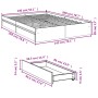 Cama con cajones madera ingeniería gris hormigón 140x190 cm de vidaXL, Camas y somieres - Ref: Foro24-3280688, Precio: 186,62...