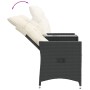 Sofá de jardín reclinable de 2 plazas con mesa ratán PE negro de vidaXL, Sofás de exterior - Ref: Foro24-365710, Precio: 206,...