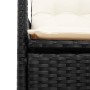 Sofá de jardín reclinable de 2 plazas con mesa ratán PE negro de vidaXL, Sofás de exterior - Ref: Foro24-365710, Precio: 206,...