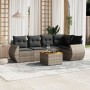 Set de muebles de jardín 6 pzas y cojines ratán sintético gris en Conjuntos de jardín | Comprar online en Foru.es