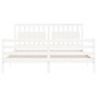Estructura cama de matrimonio con cabecero madera maciza blanco de vidaXL, Camas y somieres - Ref: Foro24-3194327, Precio: 18...