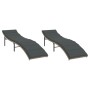 Tumbonas con cojines 2 unidades ratán sintético gris claro de vidaXL, Tumbonas - Ref: Foro24-3277306, Precio: 194,70 €, Descu...
