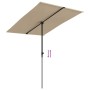 Sombrilla de jardín con palo de aluminio gris taupe 2x1,5 m de vidaXL, Sombrillas - Ref: Foro24-47339, Precio: 48,87 €, Descu...