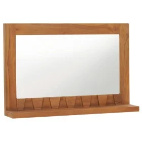 Espejo de pared con estante madera maciza de teca 60x12x40 cm de vidaXL, Espejos - Ref: Foro24-289071, Precio: 60,29 €, Descu...
