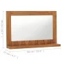 Espejo de pared con estante madera maciza de teca 60x12x40 cm de vidaXL, Espejos - Ref: Foro24-289071, Precio: 60,29 €, Descu...