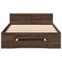 Cama con cajón madera de ingeniería marrón roble 90x190 cm de vidaXL, Camas y somieres - Ref: Foro24-3280789, Precio: 132,37 ...