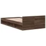 Oak brown engineered wood bed with drawer 90x190 cm by vidaXL, Beds and slatted bases - Ref: Foro24-3280789, Price: 130,80 €,...