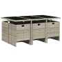 Set comedor jardín 7 pzas y cojines ratán sintético gris claro de vidaXL, Conjuntos de jardín - Ref: Foro24-3277678, Precio: ...
